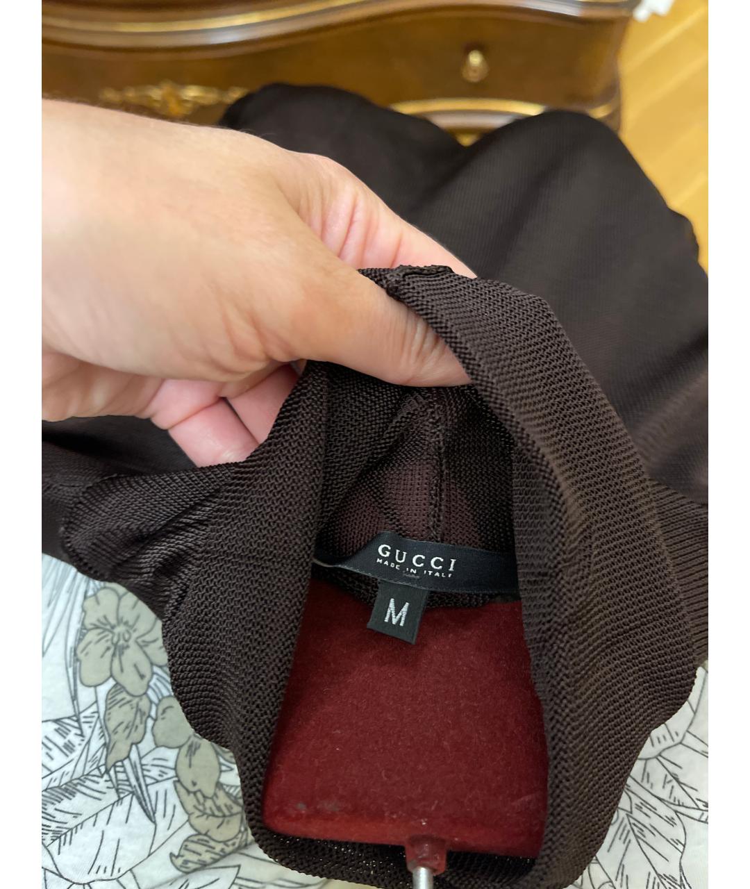 GUCCI Коричневая вискозная водолазка, фото 3