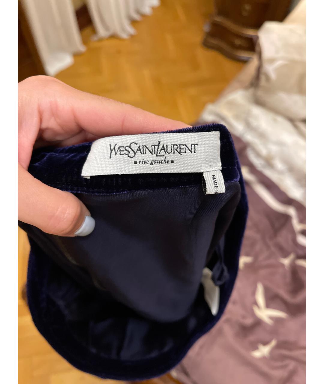 SAINT LAURENT Фиолетовая бархатная юбка миди, фото 3