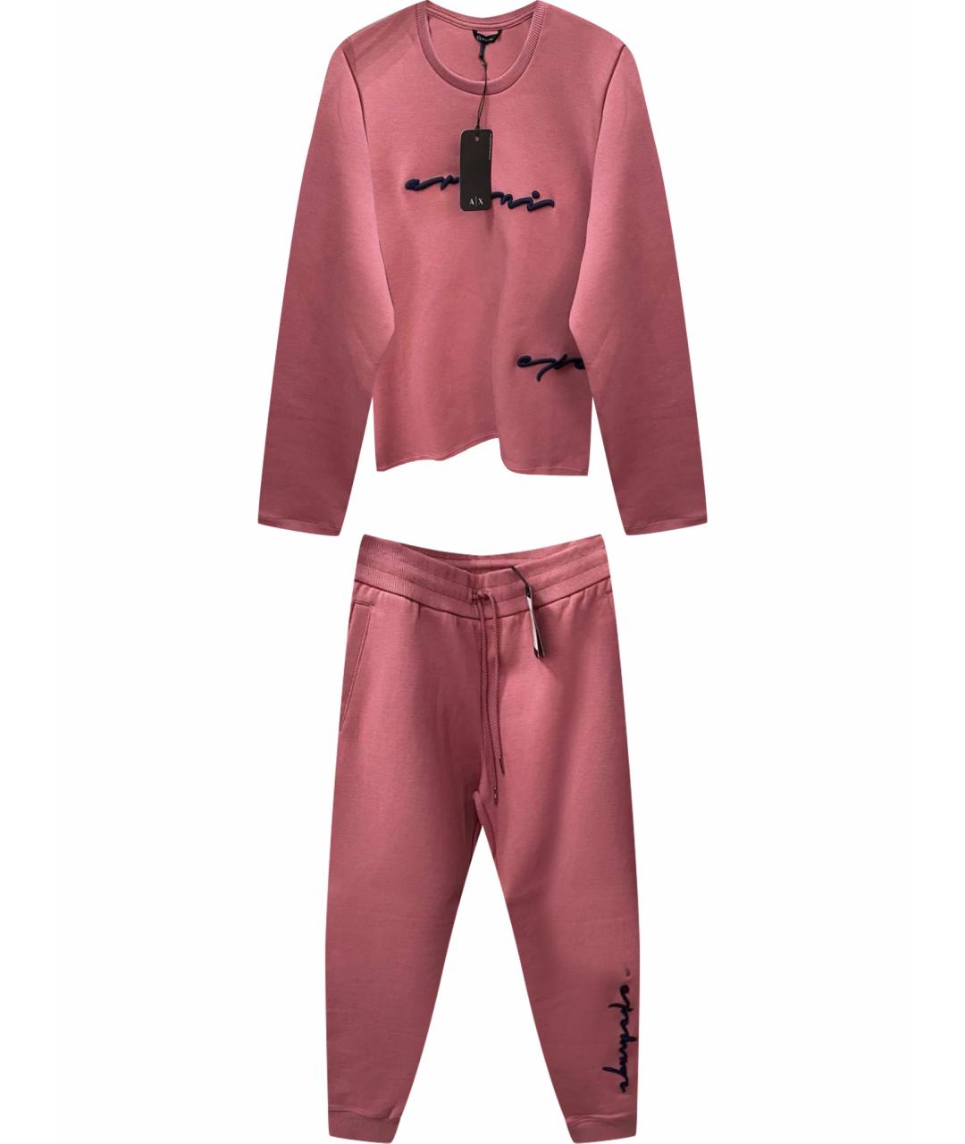 ARMANI EXCHANGE Розовый хлопковый костюм с брюками, фото 1