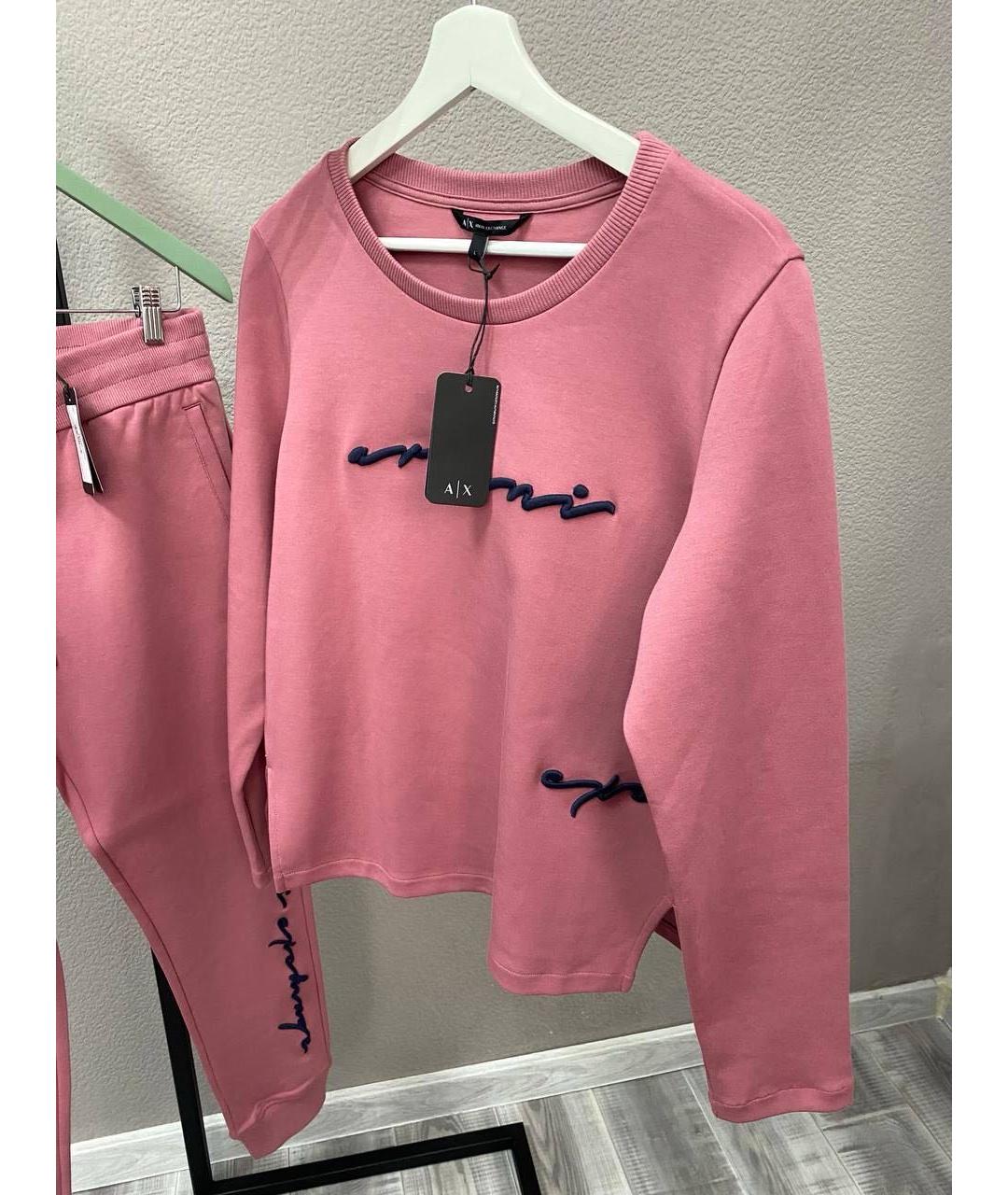 ARMANI EXCHANGE Розовый хлопковый костюм с брюками, фото 2