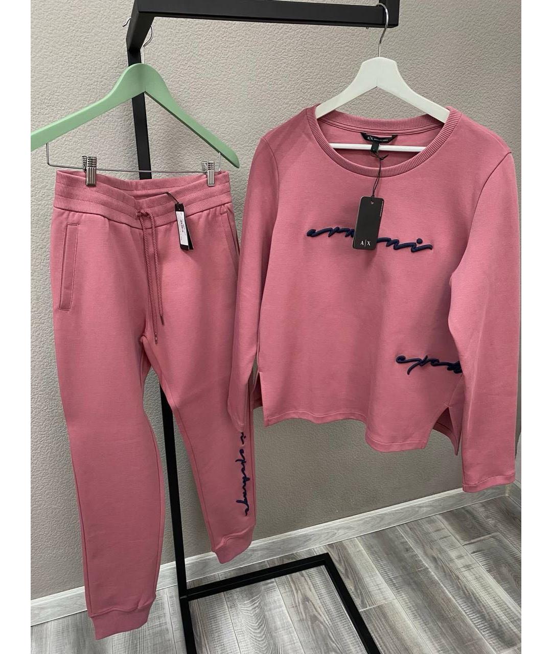 ARMANI EXCHANGE Розовый хлопковый костюм с брюками, фото 4