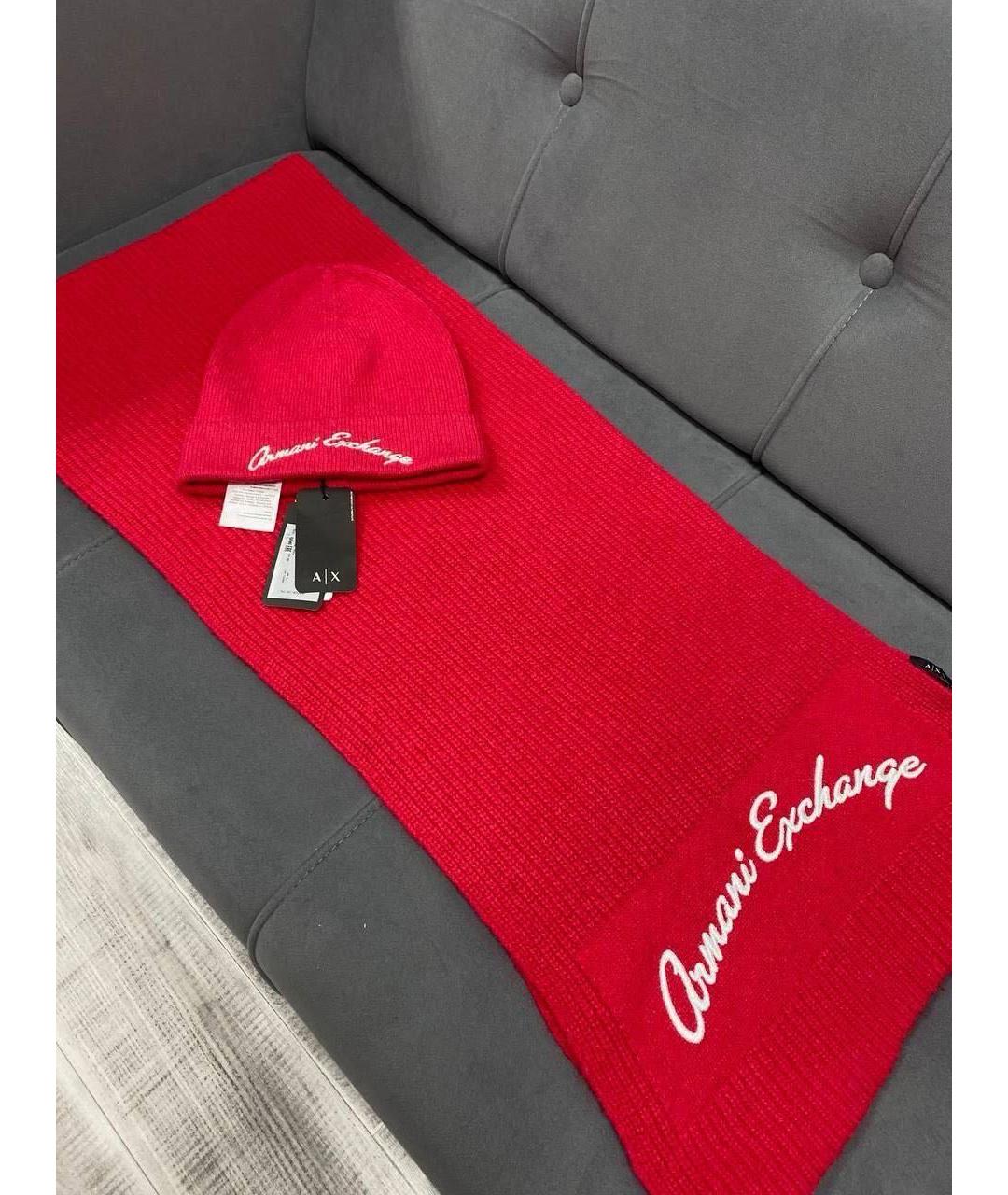 ARMANI EXCHANGE Красный хлопковый шарф, фото 2