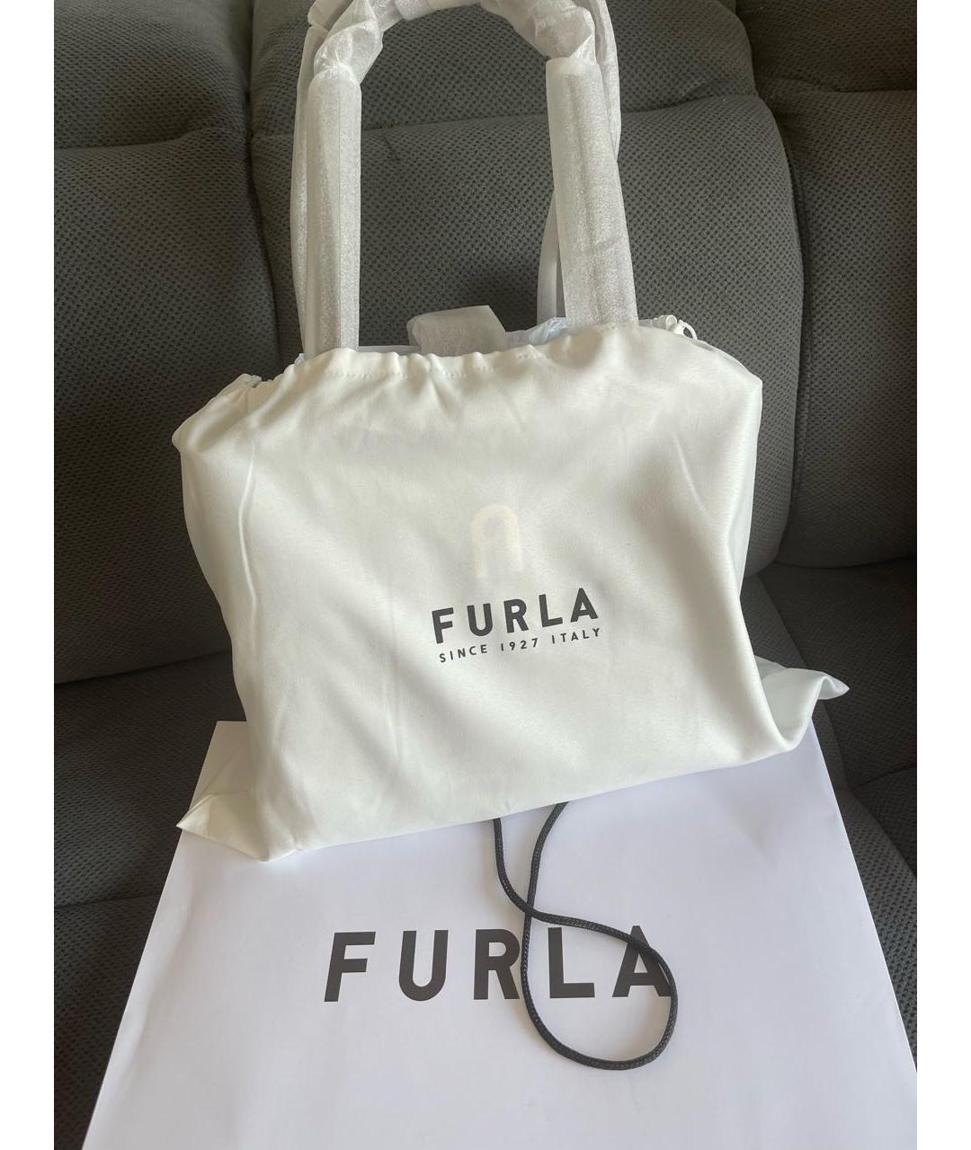 FURLA Серая кожаная сумка тоут, фото 4