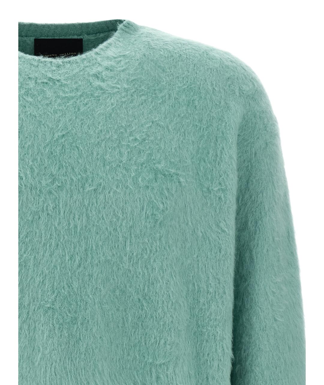 ROBERTO COLLINA Бирюзовый хлопковый джемпер / свитер, фото 3