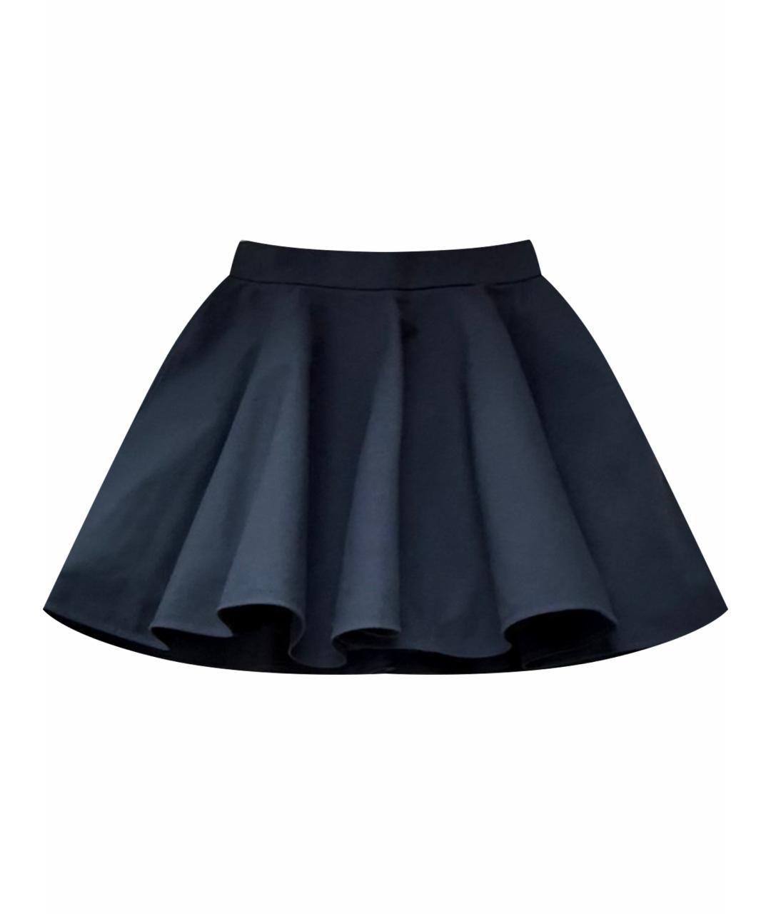 RED VALENTINO Темно-синяя хлопко-эластановая юбка мини, фото 1
