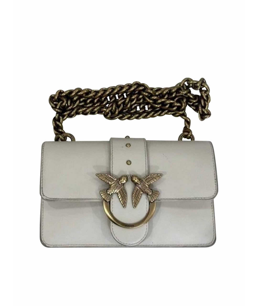 PINKO Бежевая кожаная сумка через плечо, фото 1