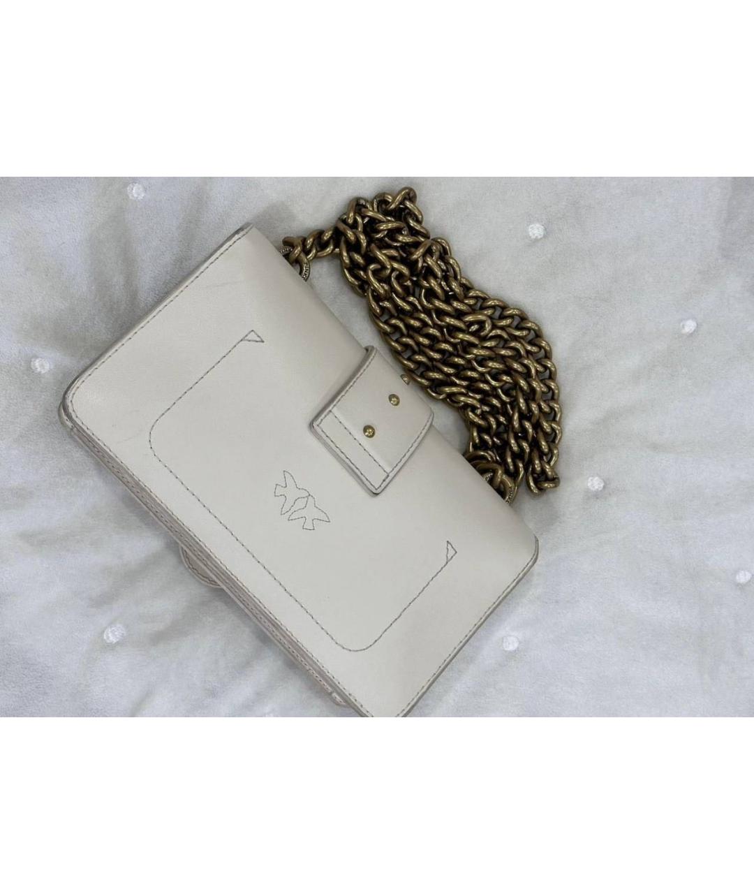 PINKO Бежевая кожаная сумка через плечо, фото 2