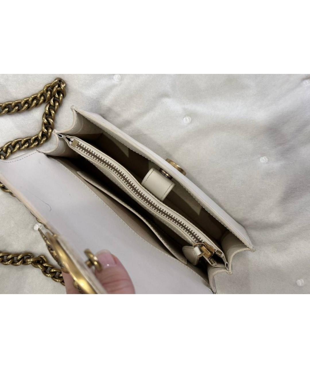 PINKO Бежевая кожаная сумка через плечо, фото 3