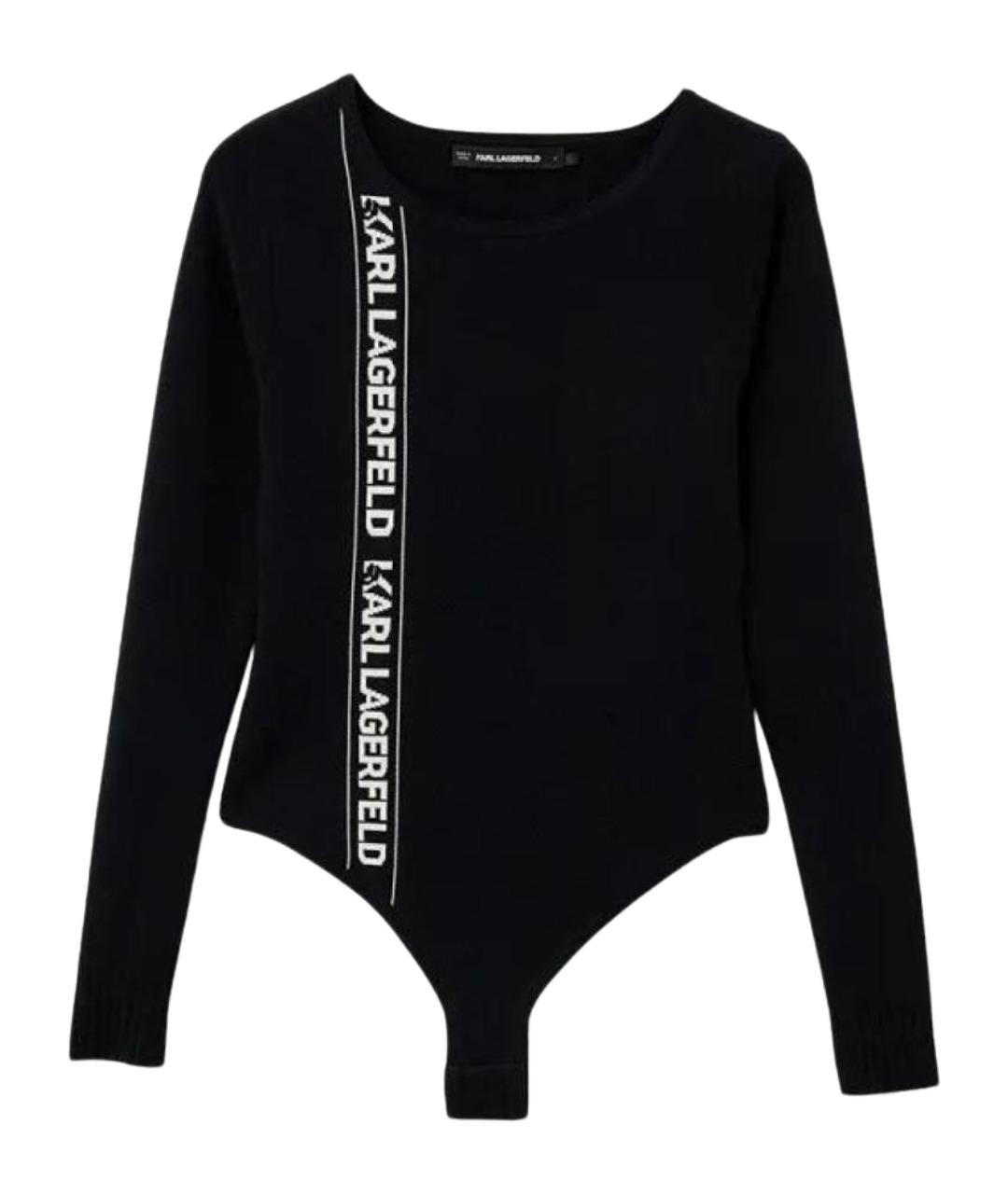 KARL LAGERFELD Черное вискозное боди, фото 1