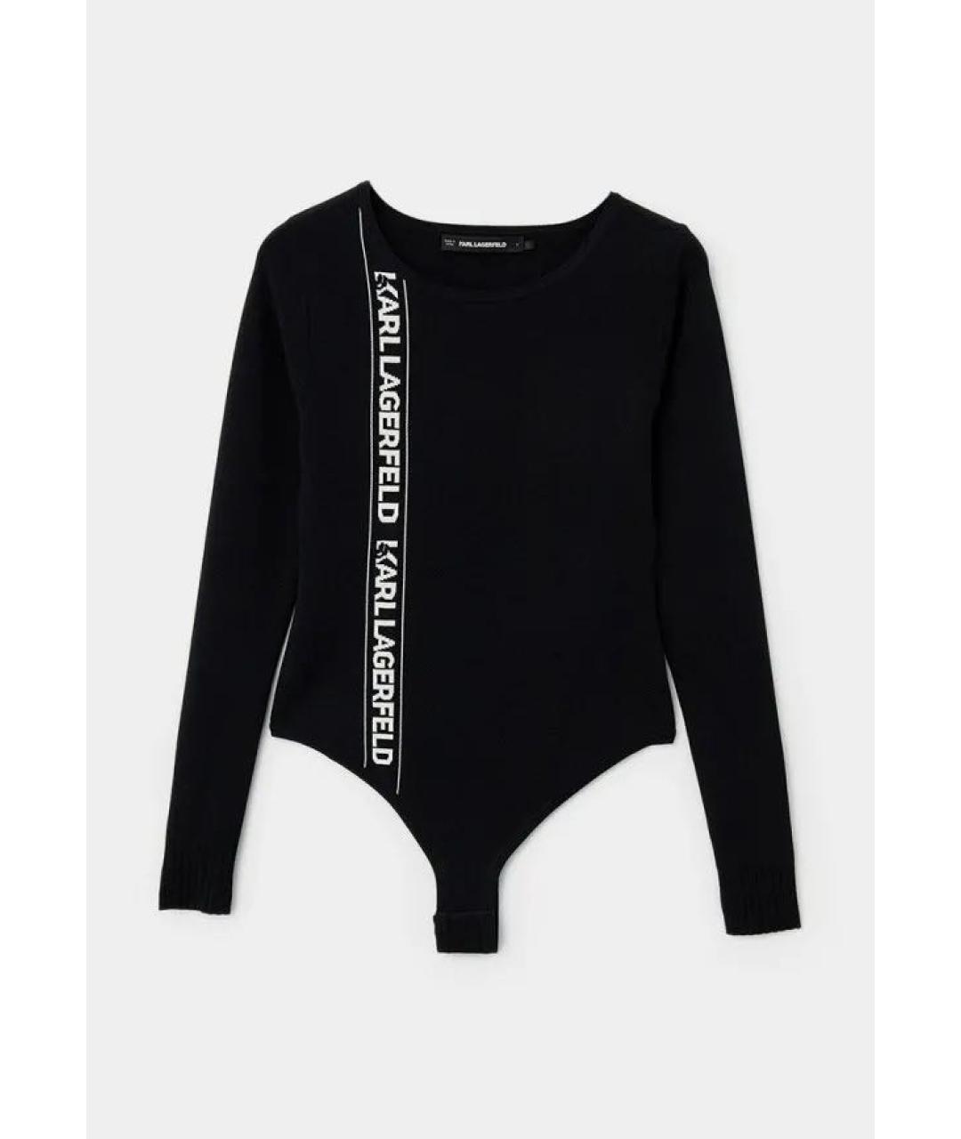 KARL LAGERFELD Черное вискозное боди, фото 8