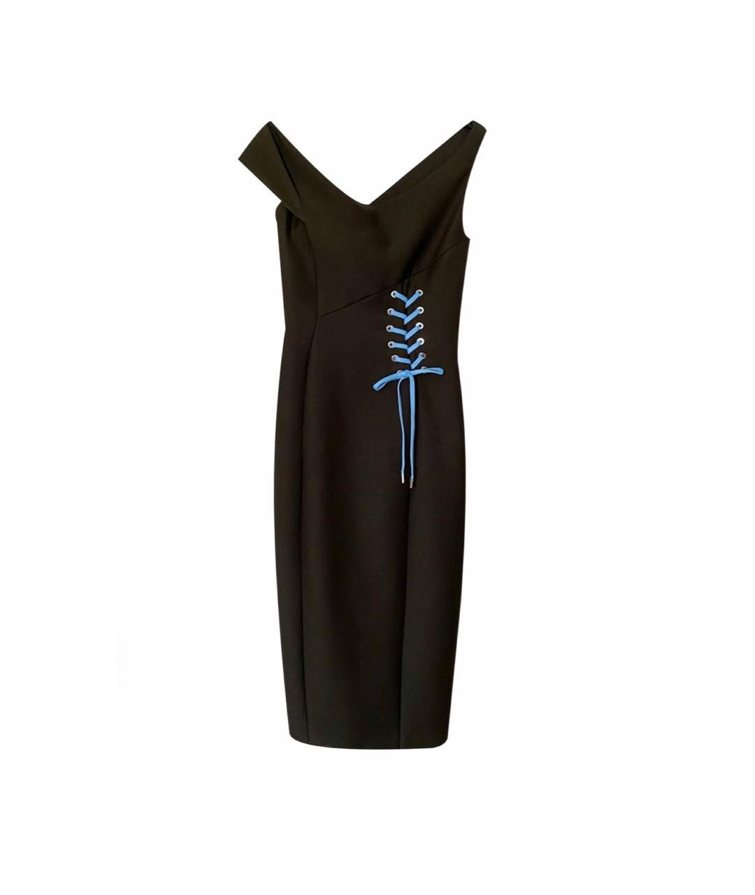 CHRISTIAN DIOR Черное шерстяное коктейльное платье, фото 1