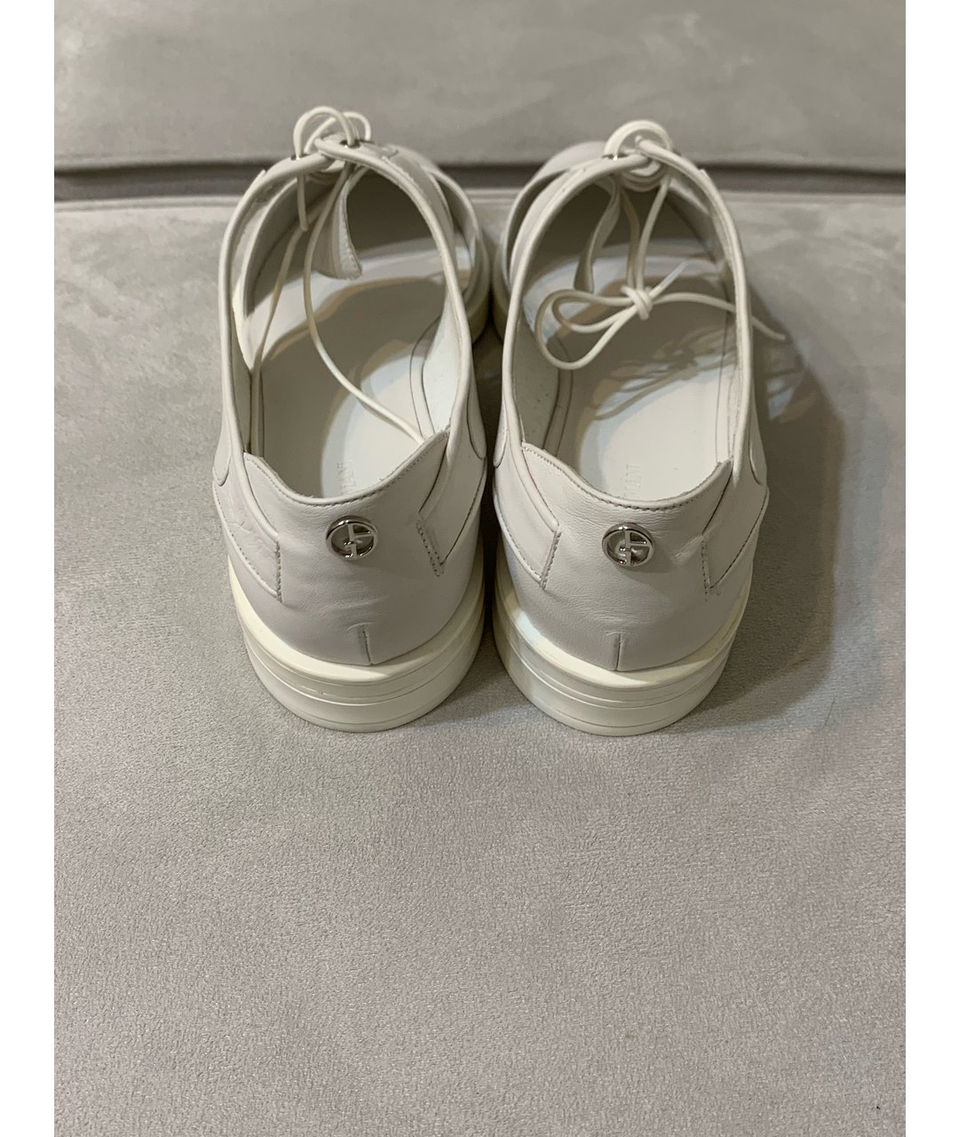 GIORGIO ARMANI Белые кожаные туфли, фото 3