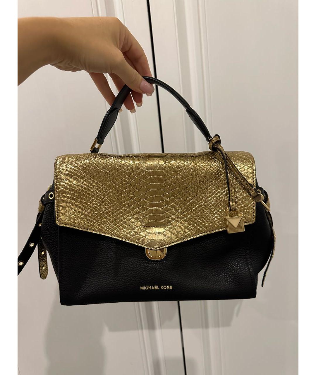 MICHAEL KORS Черная кожаная сумка на плечо, фото 7