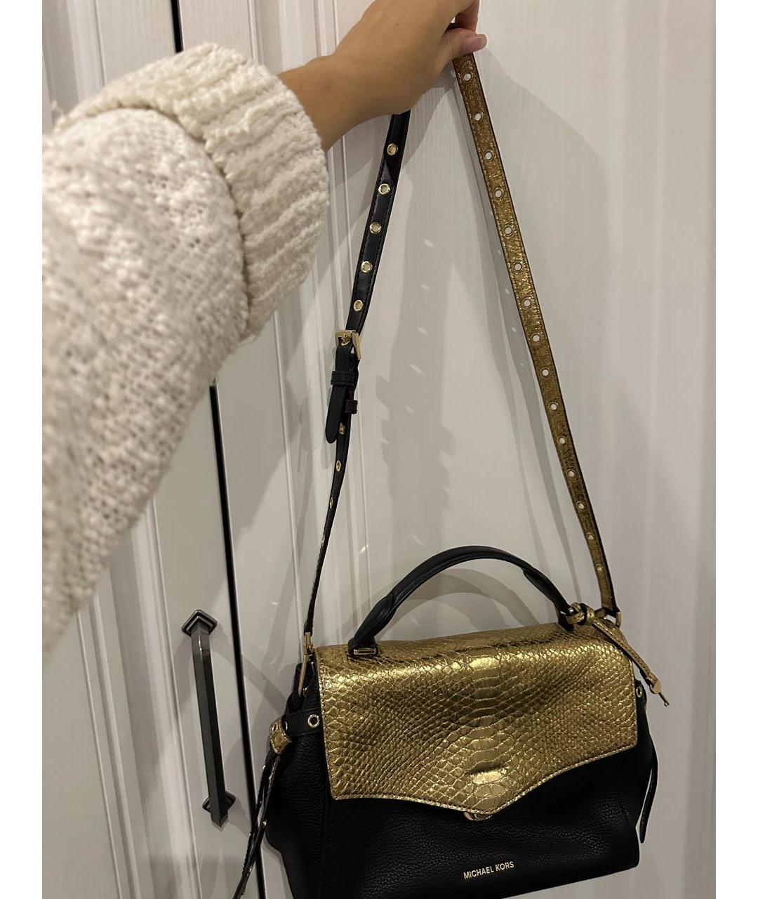 MICHAEL KORS Черная кожаная сумка на плечо, фото 5