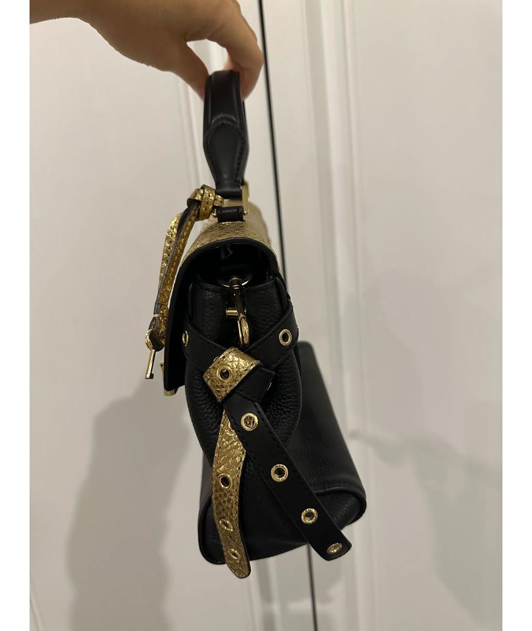 MICHAEL KORS Черная кожаная сумка на плечо, фото 2