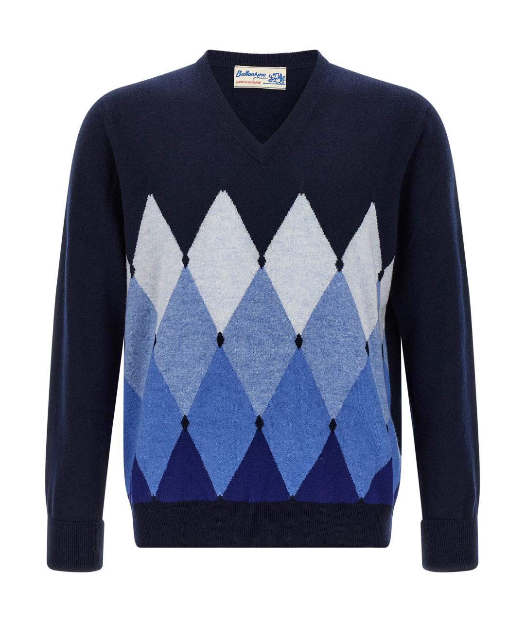 BALLANTYNE Синий кашемировый джемпер / свитер, фото 1