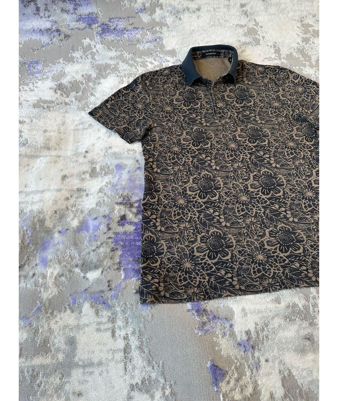 ERMENEGILDO ZEGNA XXX Мульти хлопковое поло с коротким рукавом, фото 3