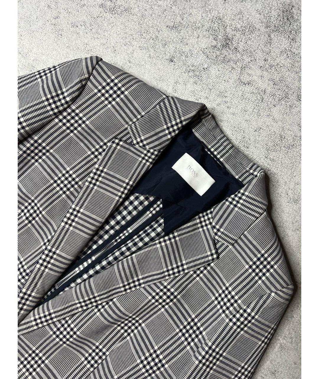 HUGO BOSS Серый хлопко-эластановый жакет/пиджак, фото 5