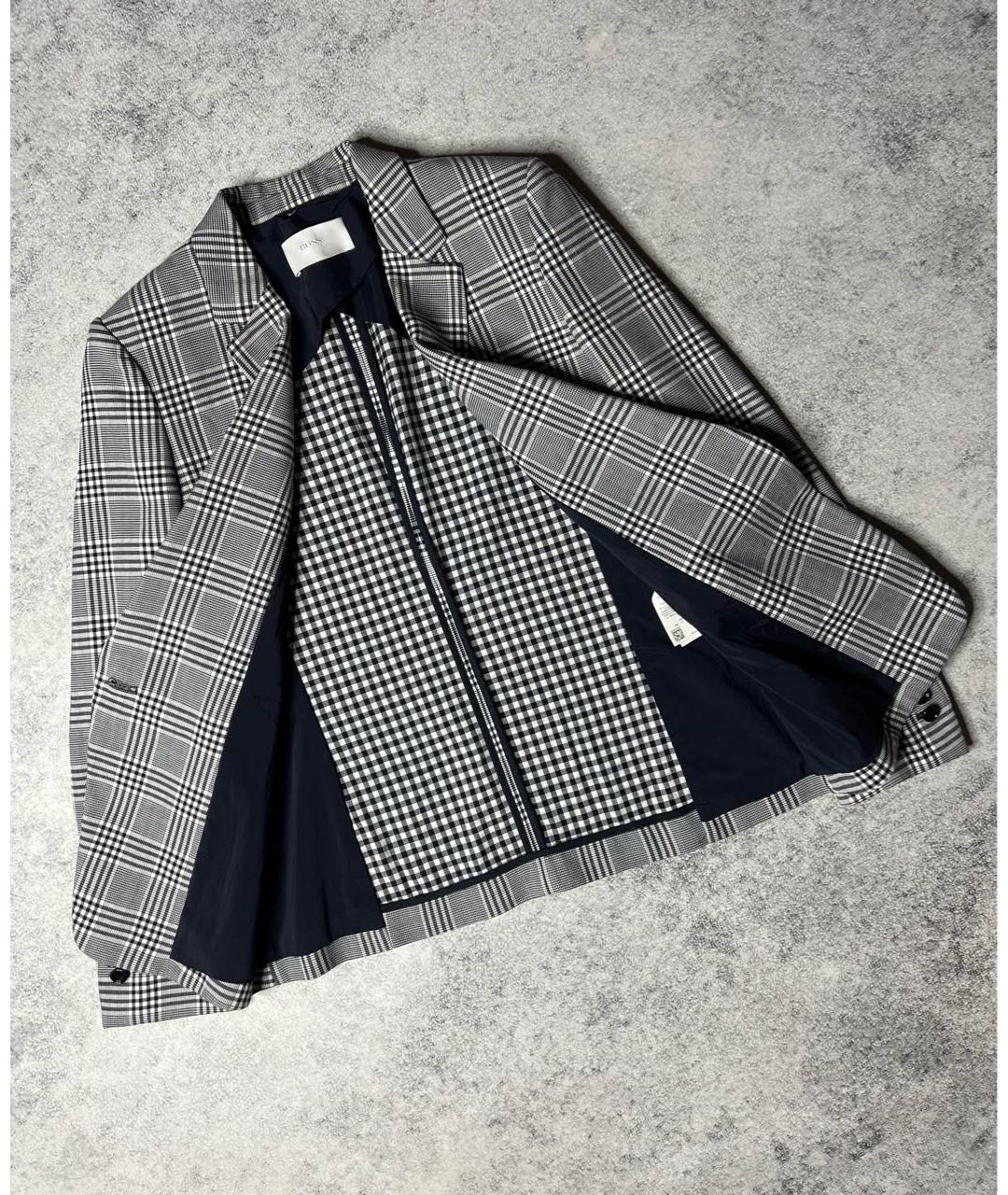 HUGO BOSS Серый хлопко-эластановый жакет/пиджак, фото 4