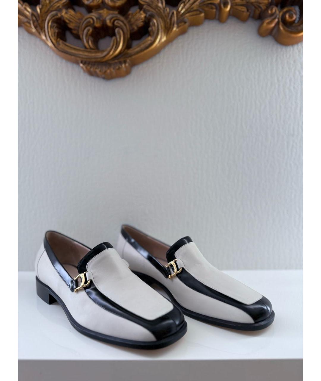 POLLINI Белые кожаные лоферы, фото 7