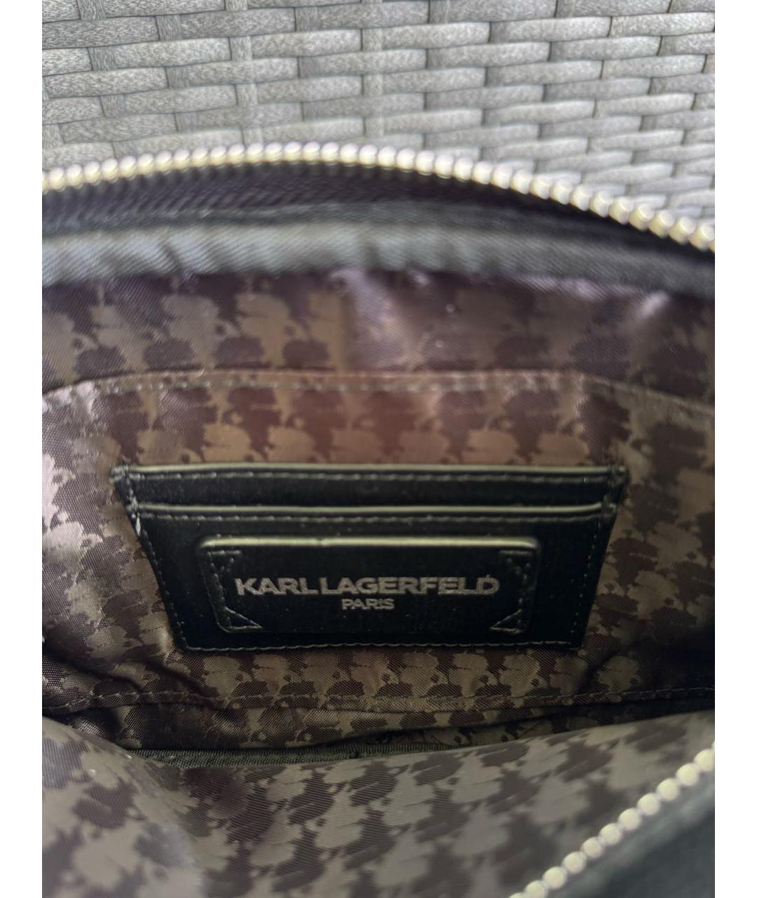 KARL LAGERFELD Черная сумка через плечо из искусственной кожи, фото 6