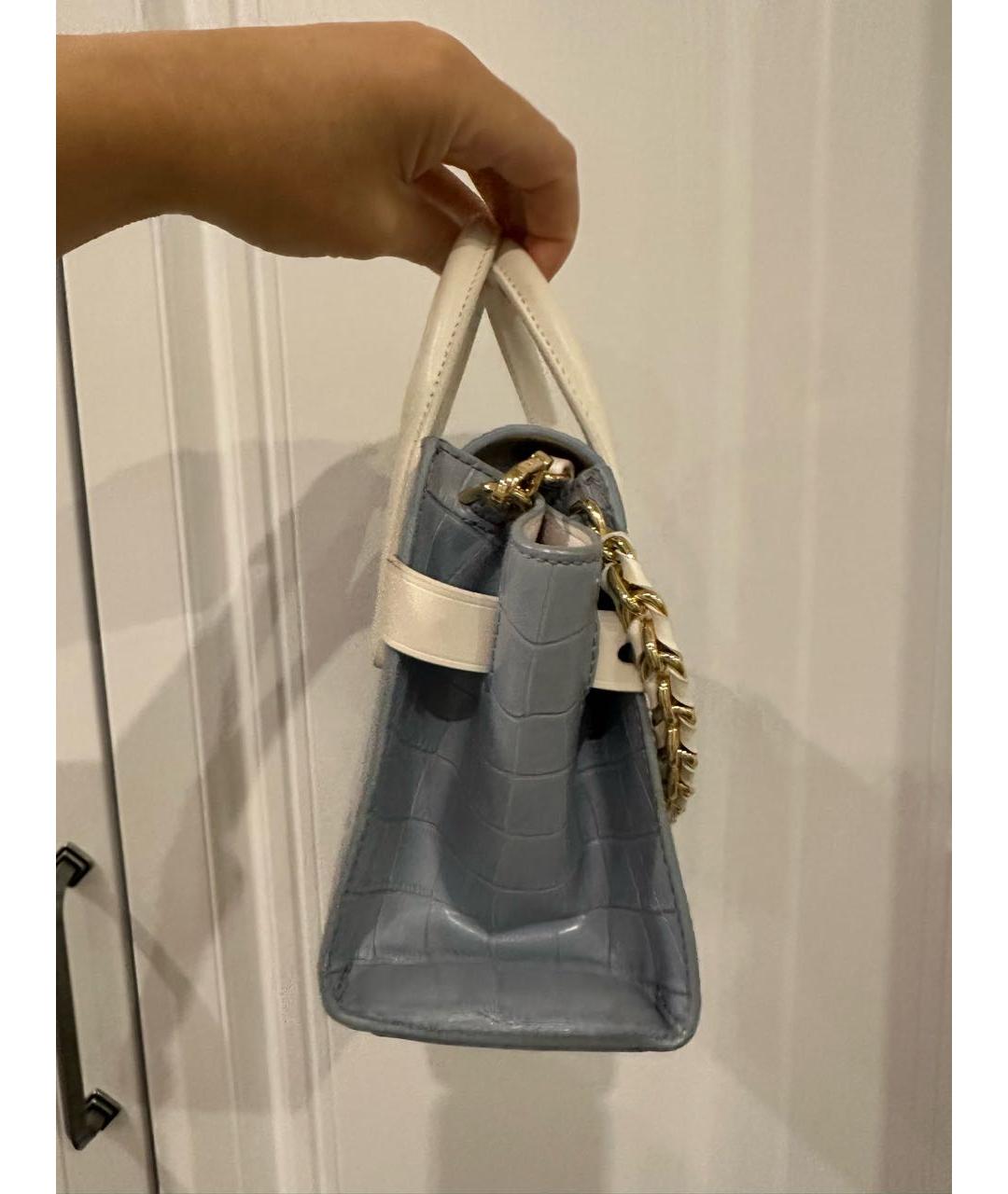 MICHAEL KORS Голубая кожаная сумка с короткими ручками, фото 4