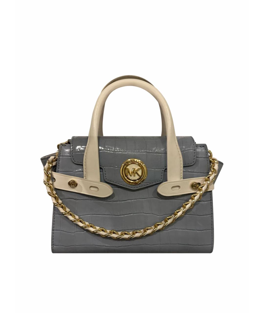 MICHAEL KORS Голубая кожаная сумка с короткими ручками, фото 1