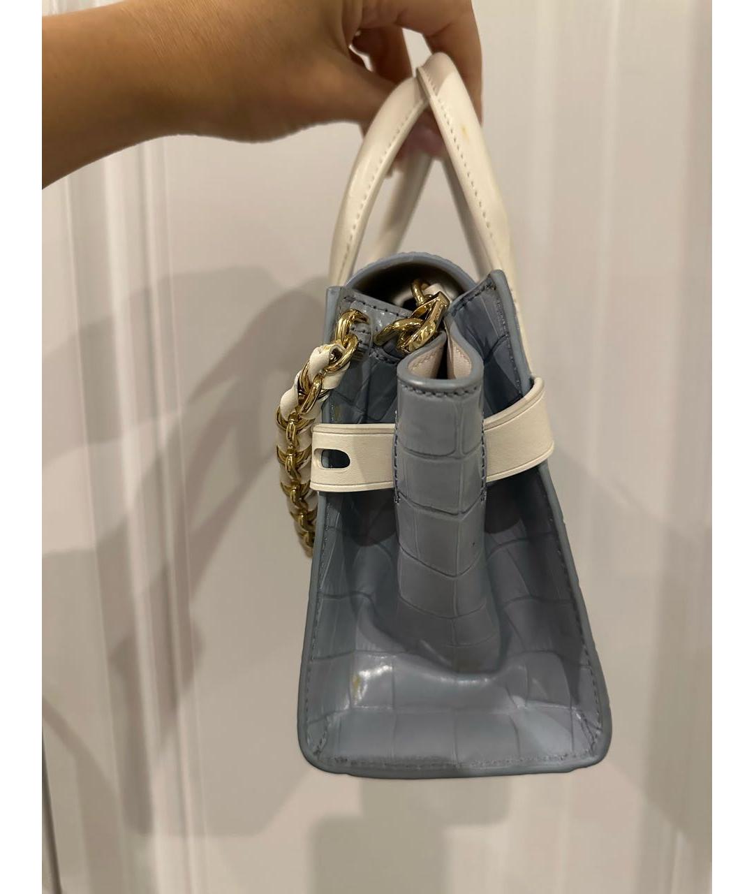 MICHAEL KORS Голубая кожаная сумка с короткими ручками, фото 2
