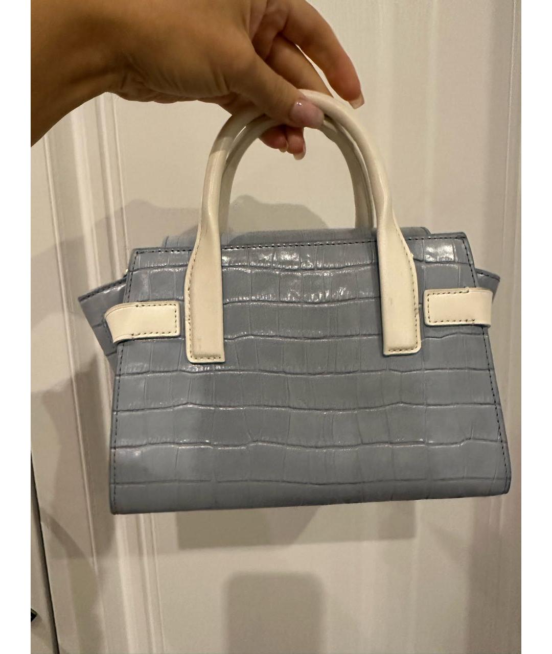 MICHAEL KORS Голубая кожаная сумка с короткими ручками, фото 3