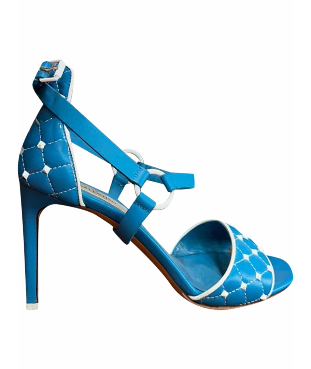 VALENTINO Бирюзовые кожаные босоножки, фото 1