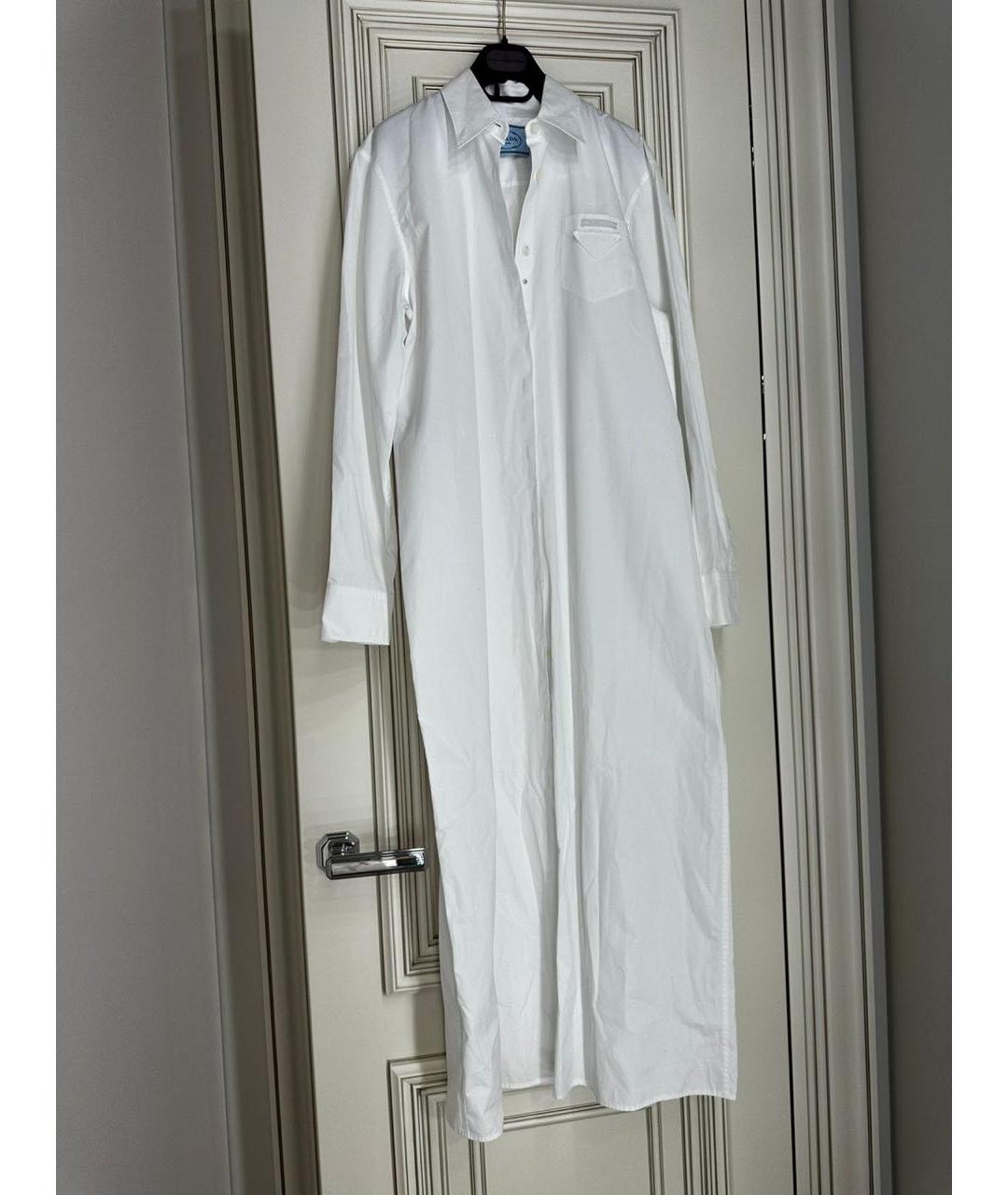 PRADA Белое хлопковое повседневное платье, фото 4