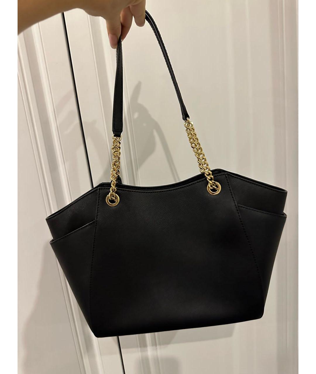 MICHAEL KORS Черная кожаная сумка тоут, фото 2