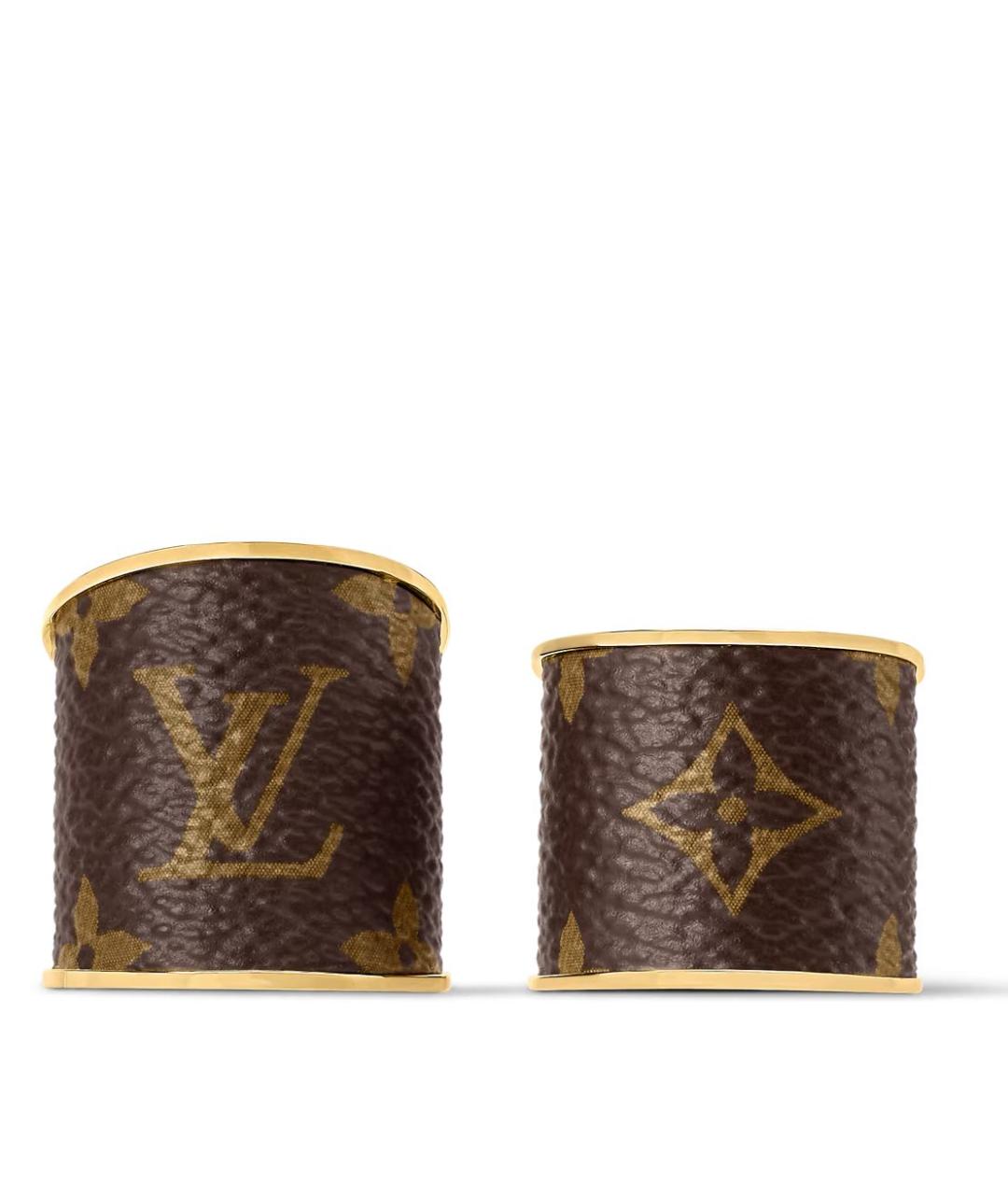 LOUIS VUITTON Коричневое металлическое кольцо, фото 2