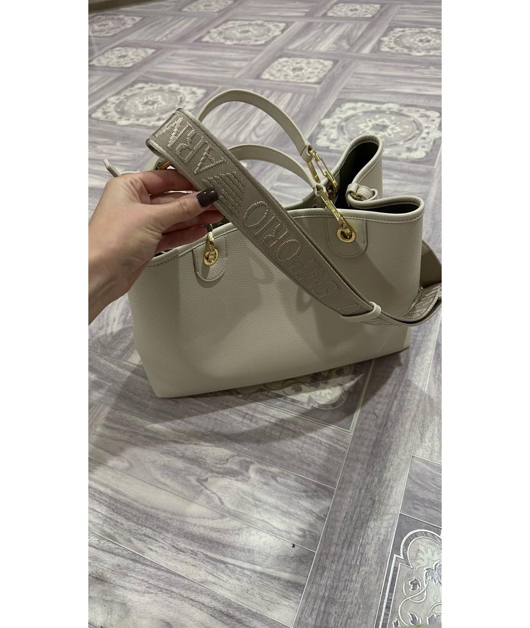 EMPORIO ARMANI Бежевая сумка тоут, фото 4