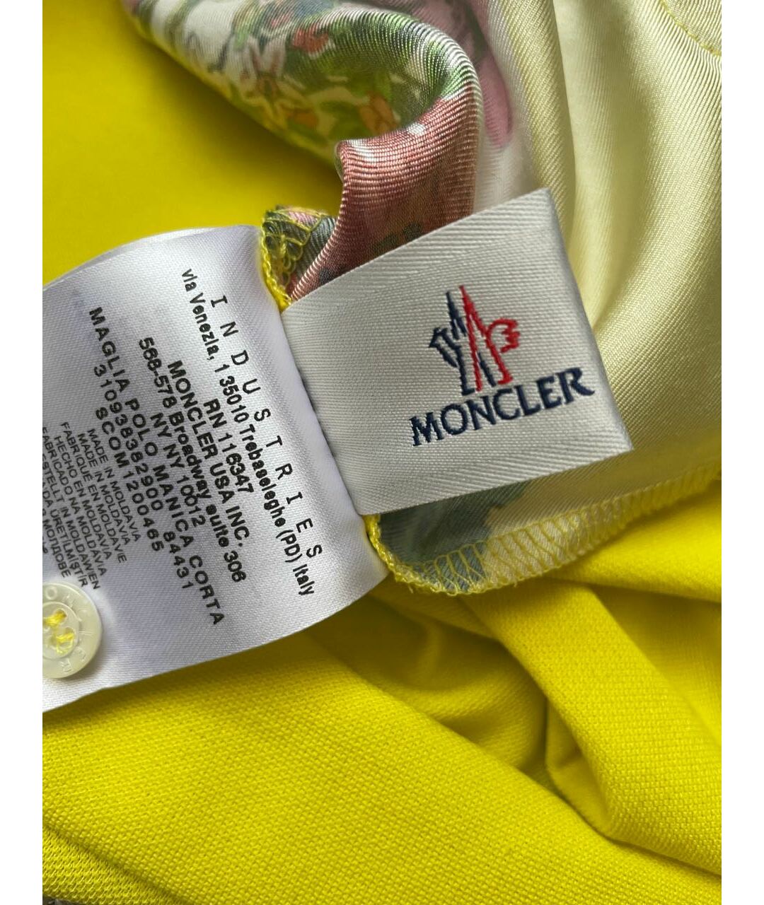 MONCLER Желтая хлопковая футболка, фото 4