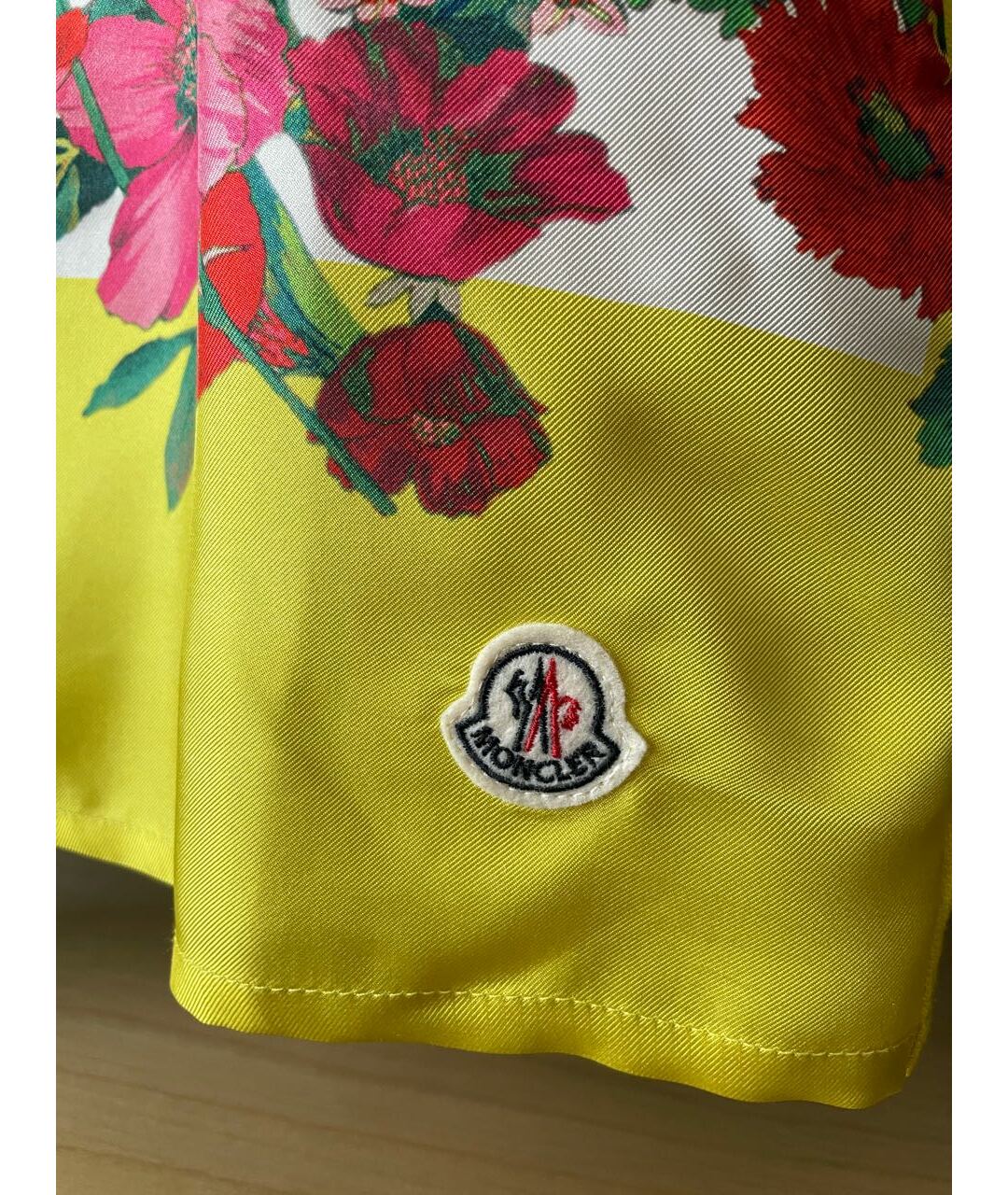 MONCLER Желтая хлопковая футболка, фото 3