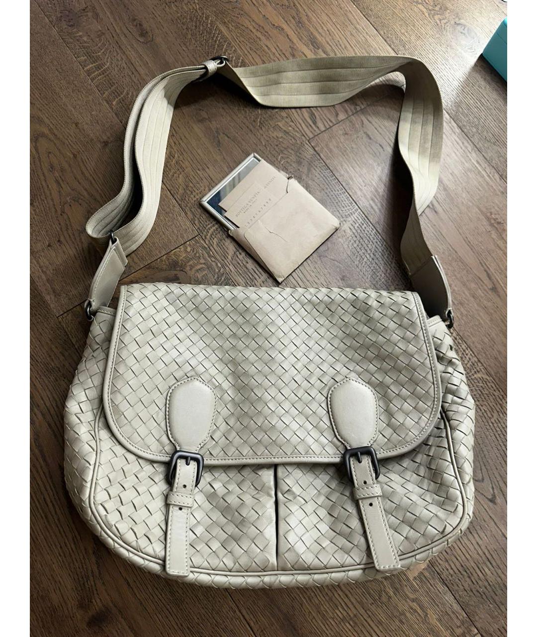 BOTTEGA VENETA Бежевая кожаная дорожная/спортивная сумка, фото 6