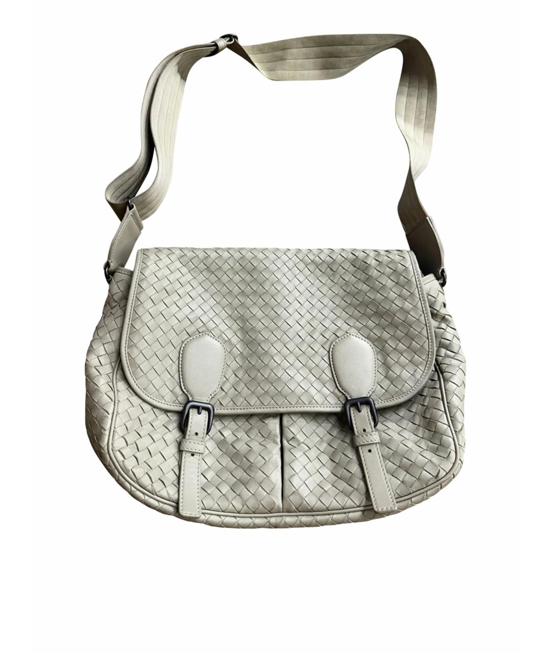 BOTTEGA VENETA Бежевая кожаная дорожная/спортивная сумка, фото 1