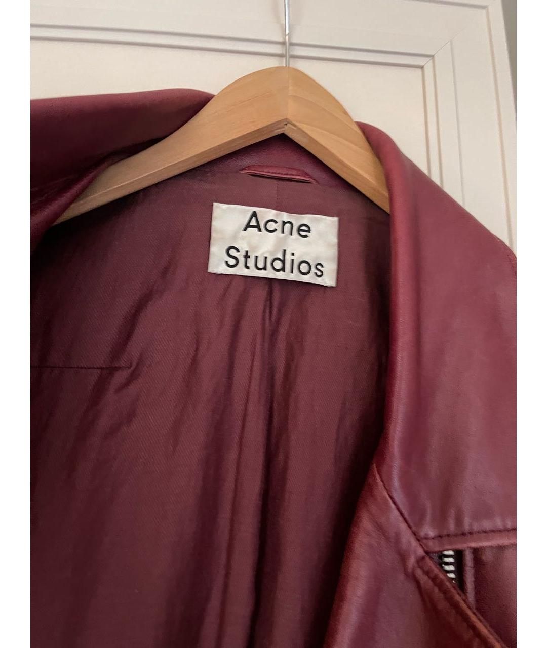 ACNE STUDIOS Бордовая кожаная куртка, фото 3