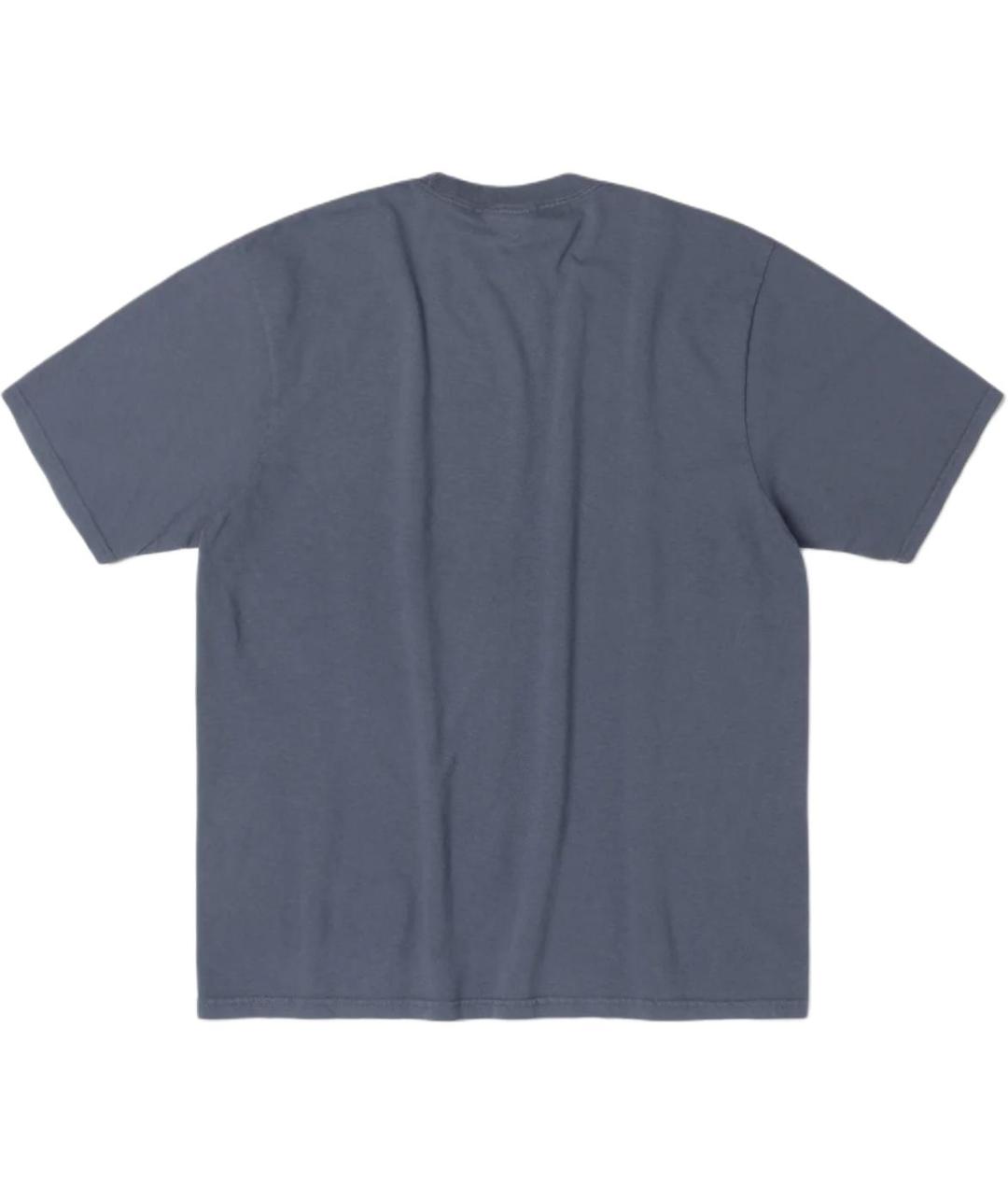 STUSSY Темно-синяя хлопковая футболка, фото 2