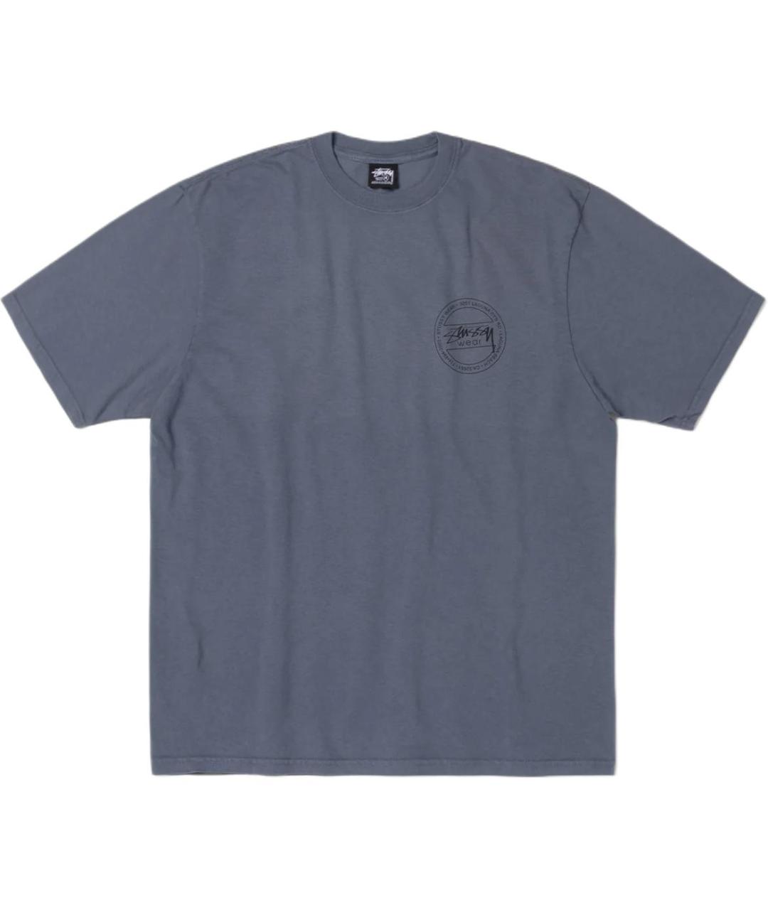 STUSSY Темно-синяя хлопковая футболка, фото 1