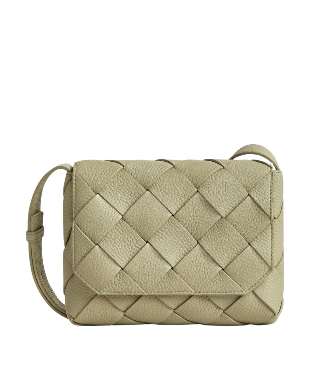 BOTTEGA VENETA Хаки кожаная сумка на плечо, фото 1