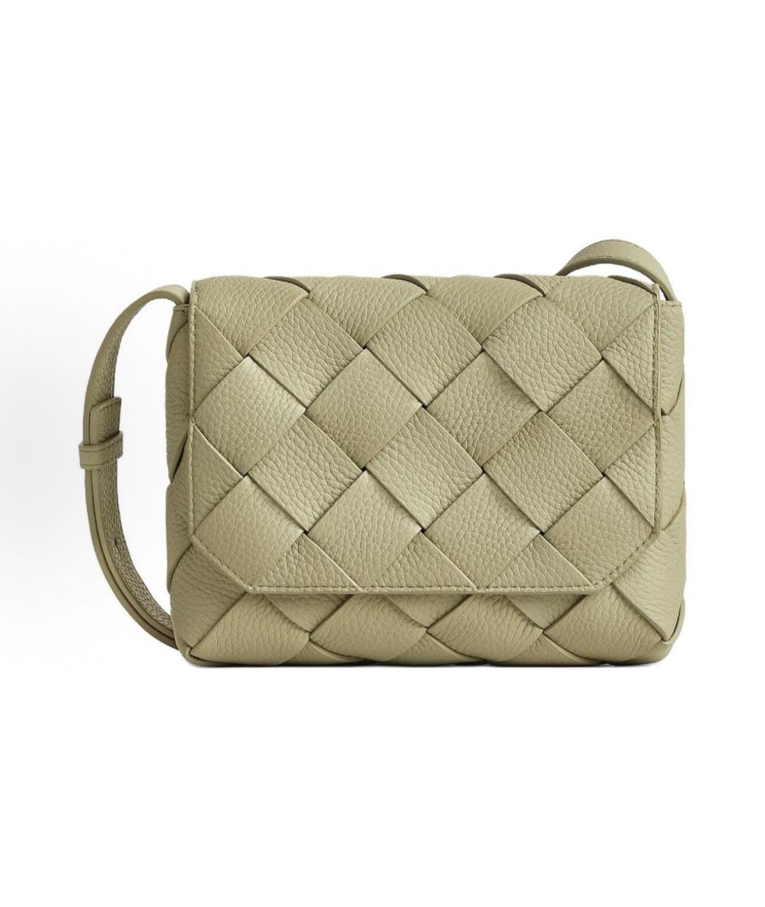 BOTTEGA VENETA Хаки кожаная сумка на плечо, фото 6