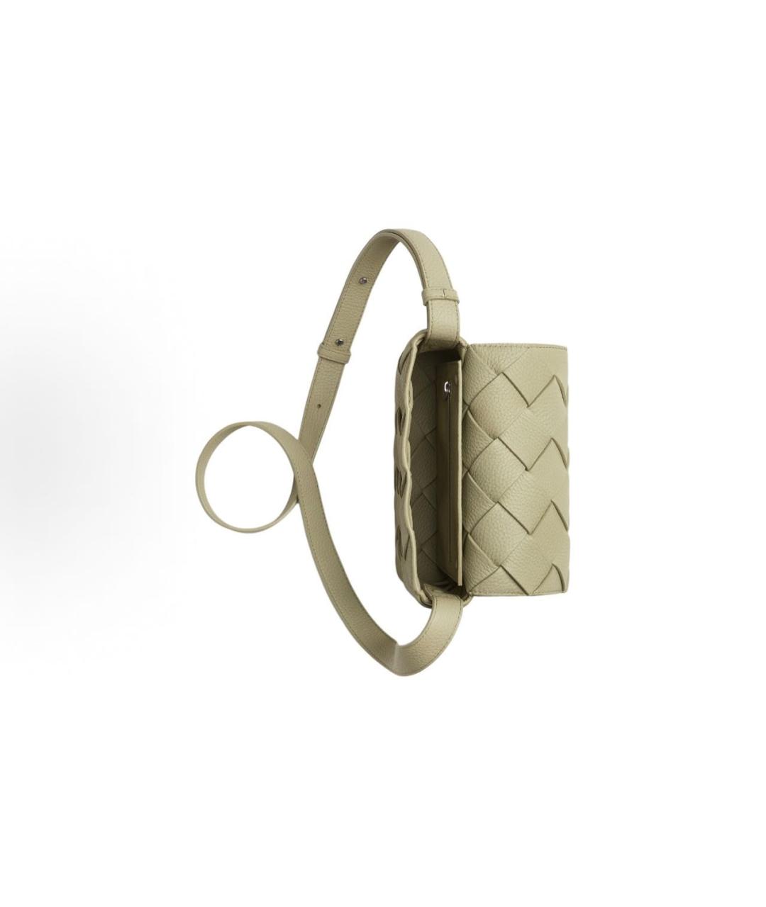BOTTEGA VENETA Хаки кожаная сумка на плечо, фото 4