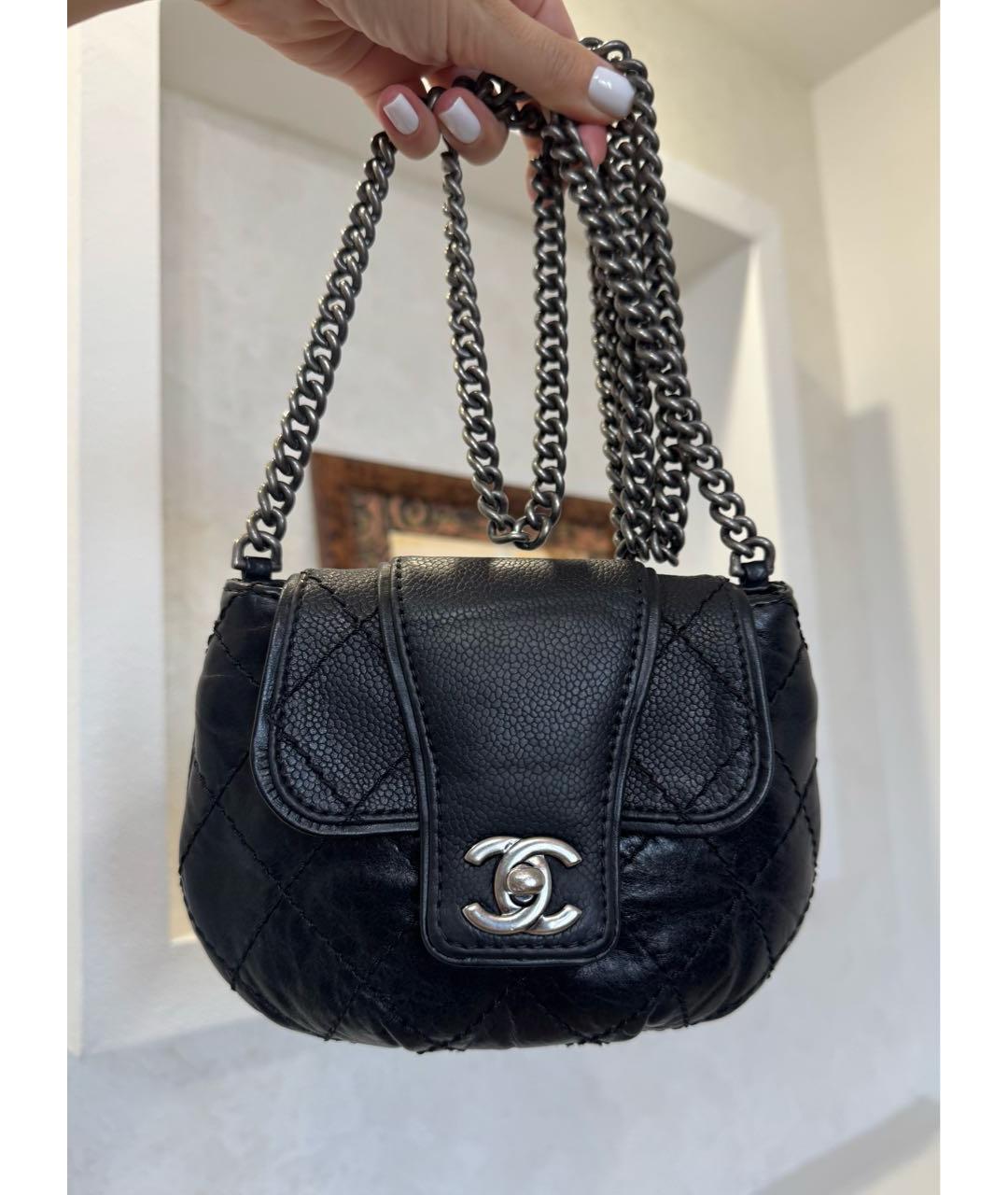 CHANEL Черная кожаная сумка через плечо, фото 3