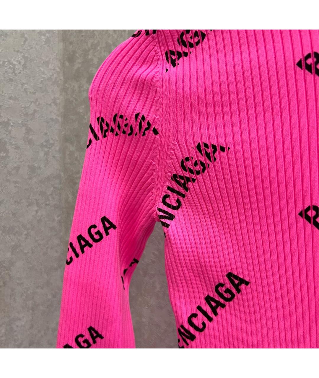 BALENCIAGA Розовый полиамидовый джемпер / свитер, фото 4