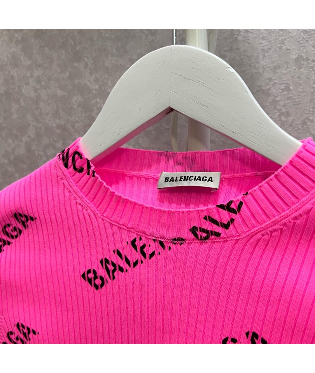 BALENCIAGA Розовый полиамидовый джемпер / свитер, фото 3