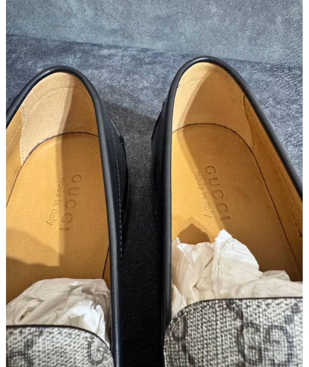 GUCCI Черные кожаные туфли, фото 3