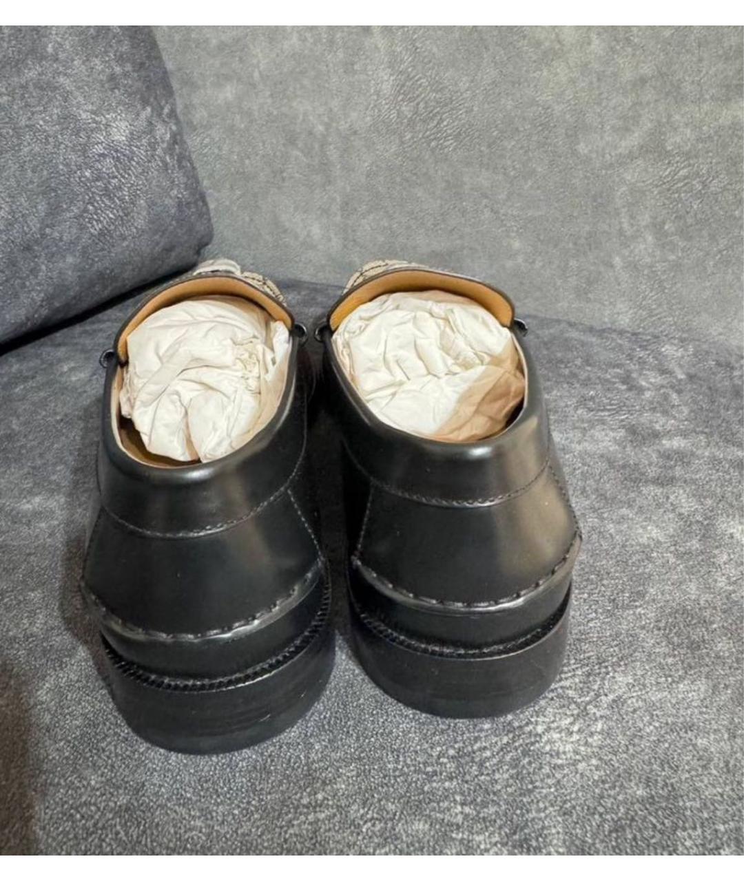 GUCCI Черные кожаные туфли, фото 4