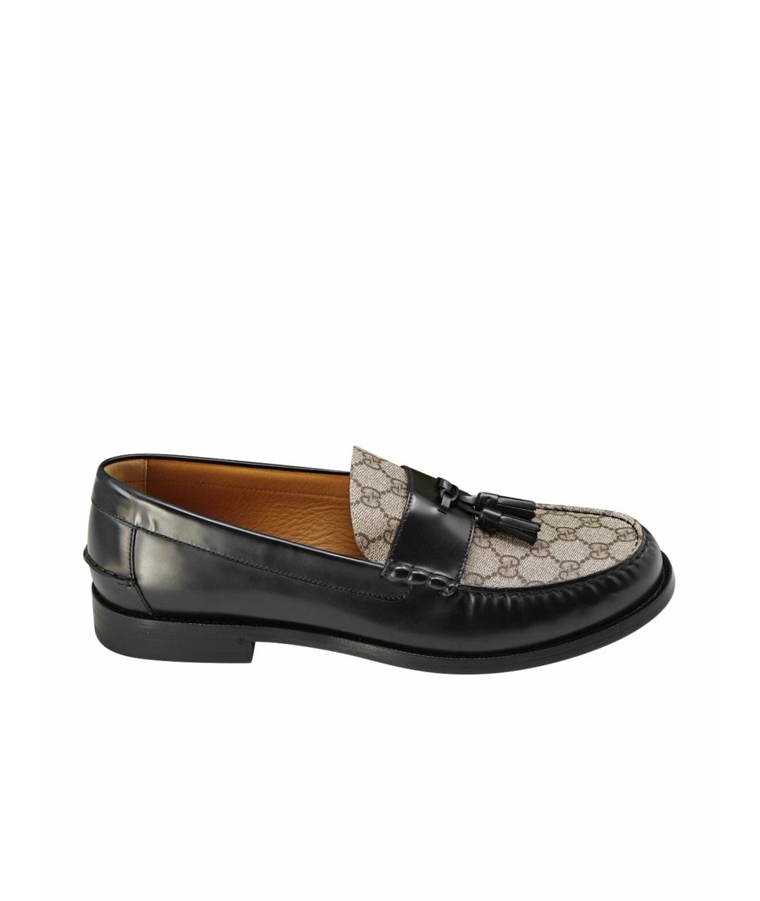 GUCCI Черные кожаные туфли, фото 1